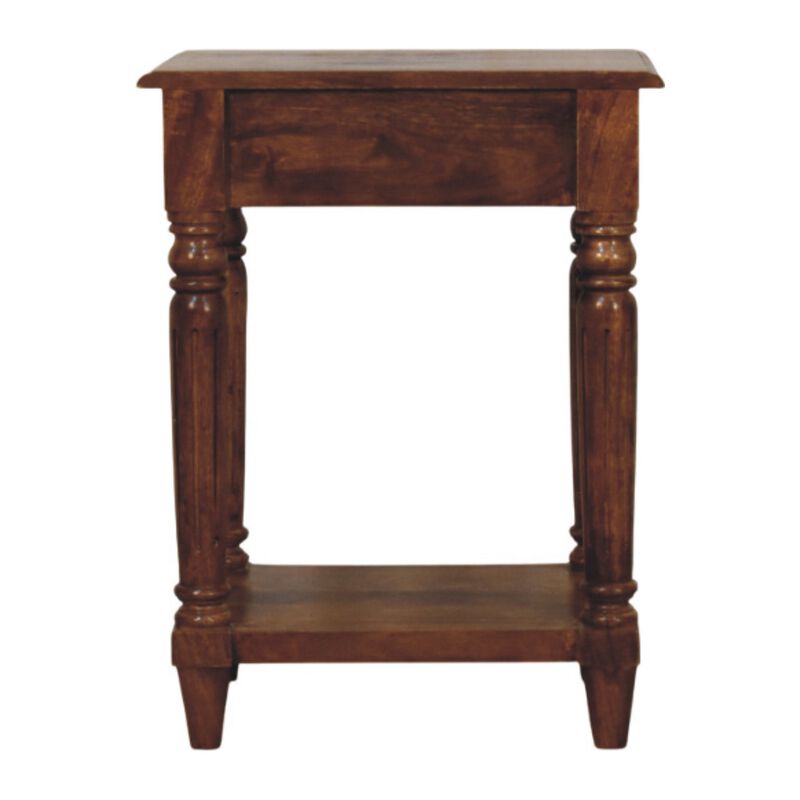 Artisan Furniture Solid Wood Turned legs Chestnut 1 Drawer Side Table