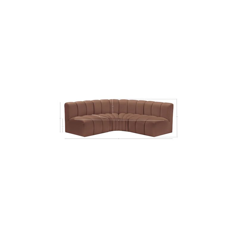 Meridian Furniture Arc Cognac Vegan Leather Modular Sofa