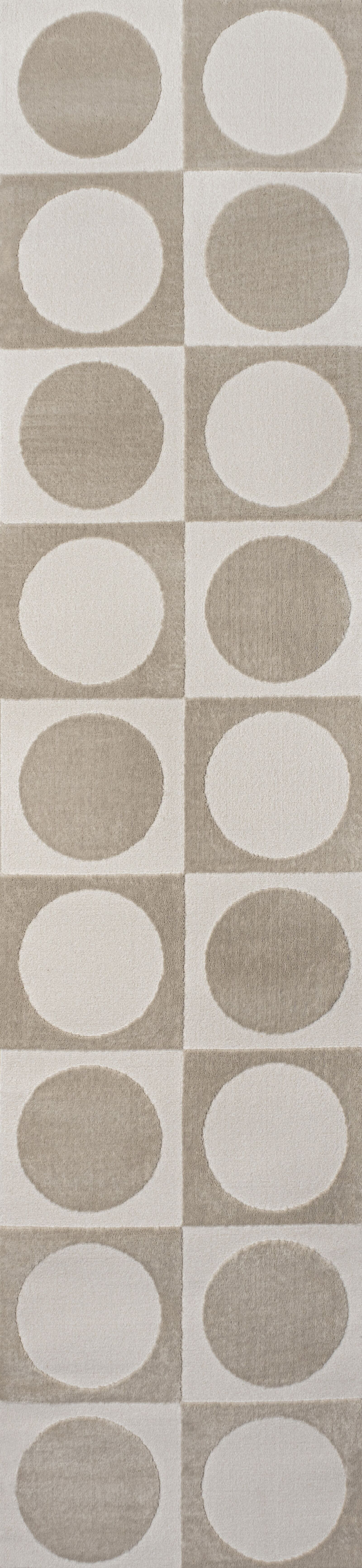 Helena Modern Geometric Circles In Squares High-Low Area Rug