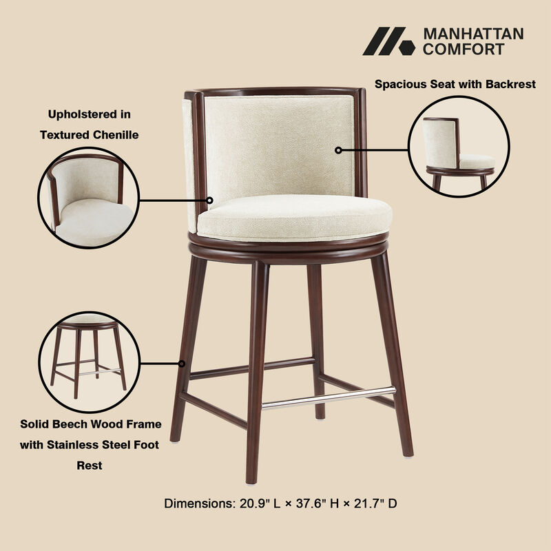 Evalyn Cream Bar Stool