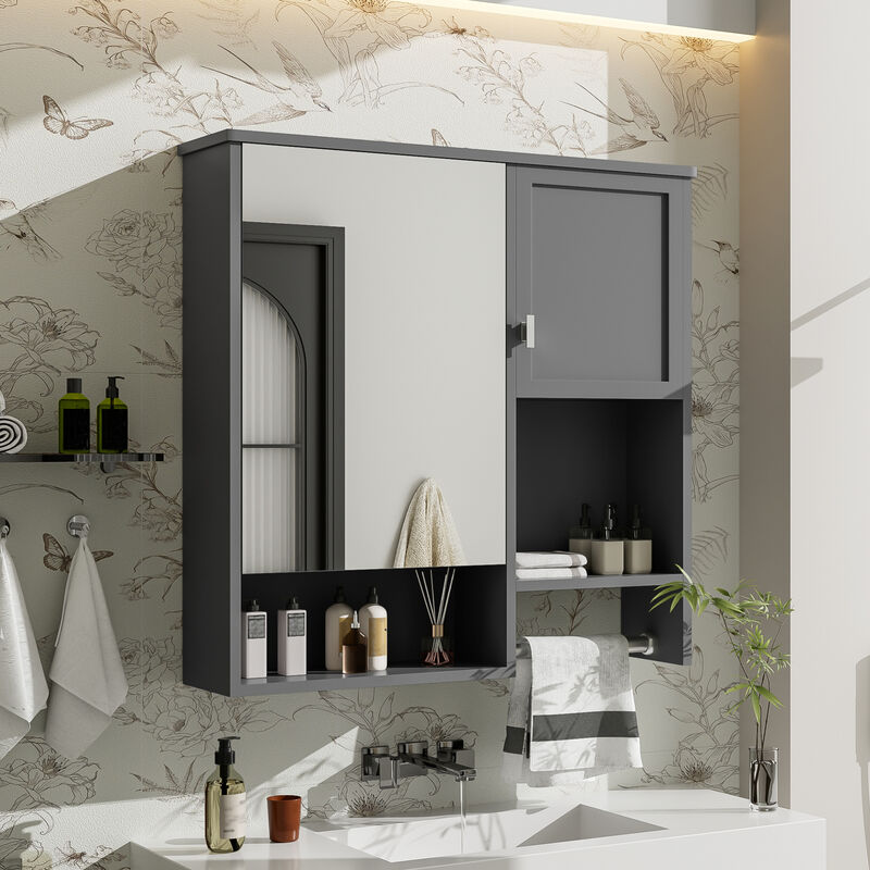 ELEMENT ACE Modern Wall Mounted Bathroom Medicine Cabinet with Adjustable Shelves image number 6