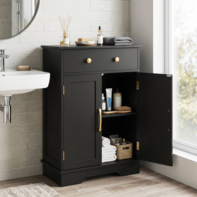 Modern Floor Sideboard Cabinet with Doors and Drawer Storage image number 4