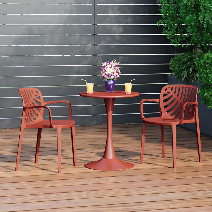 WestinTrends Outdoor Modern Stackable Patio Dining Armchairs (Set of 2)