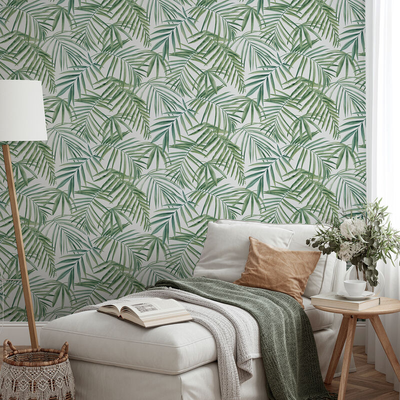 Juan Green Palm Leaves Wallpaper image number 1