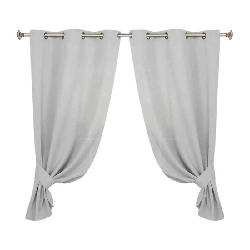 Set of 2 Solid Room Darkening Blackout Window Curtain Panels image number 0