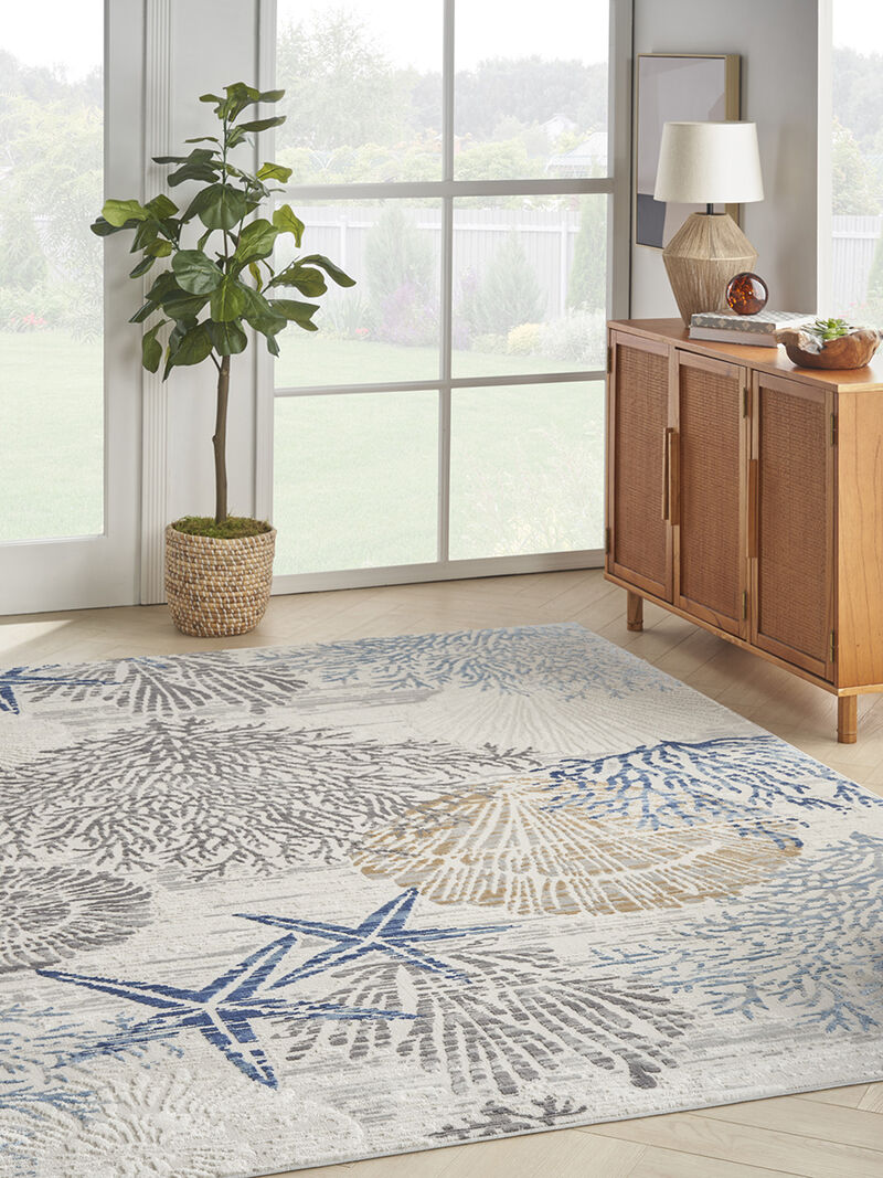 Seaside SDS04 Ivory/Gray/Blue 9' x 12' Rug