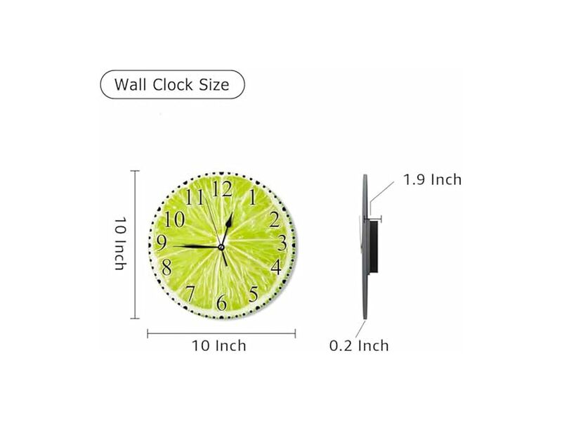 Lime Slices Citrus Fruit Laundry Wall Clock 10 Inch Silent Non Ticking image number 1