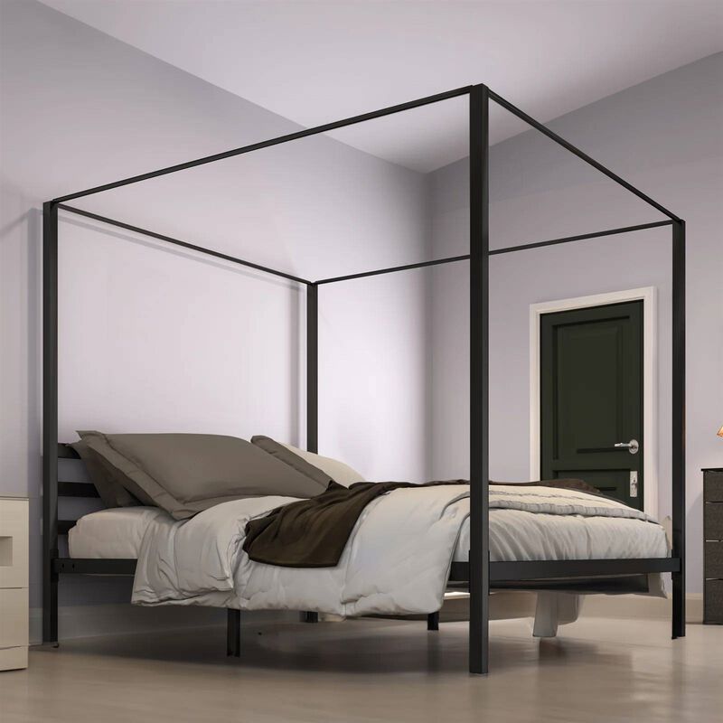 Four Poster Metal Bed – Sleek, Modern Canopy Design for Ultimate Bedroom Elegance