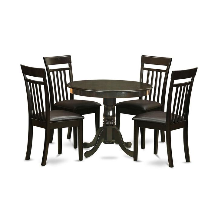 5 PC small Kitchen Table and Chairs set-round Table and 4 Chairs for Dining room