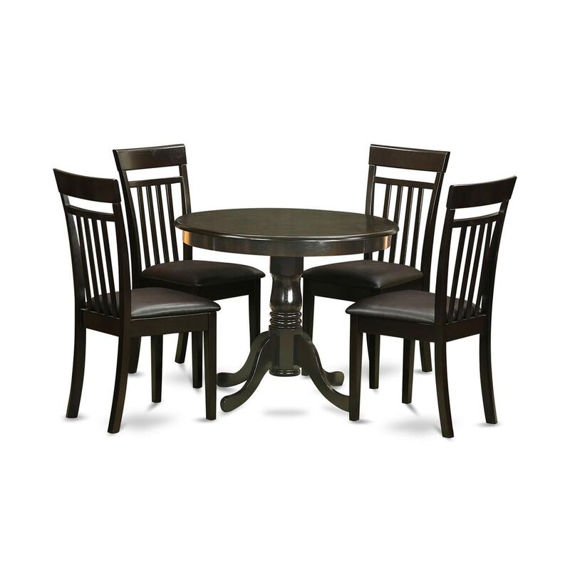 5 PC small Kitchen Table and Chairs set-round Table and 4 Chairs for Dining room