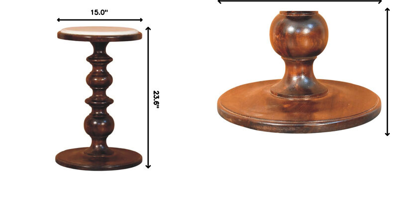 Artisan Furniture Solid Wood Bellmont Marble-Top Side Table image number 8