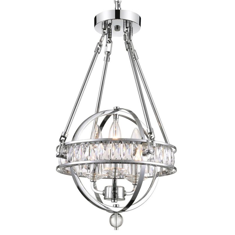 CWI Lighting Arkansas 3 Light Mini Chandelier With Chrome Finish