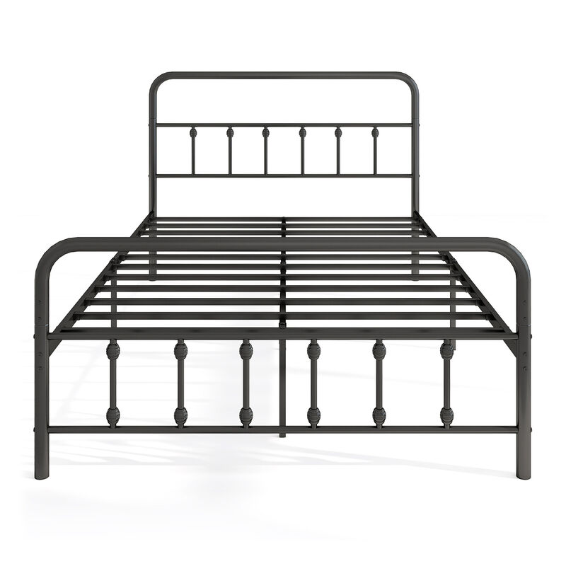 Modern Bed Frame with Headboard and Built-In Under Bed Storage-Black image number 0