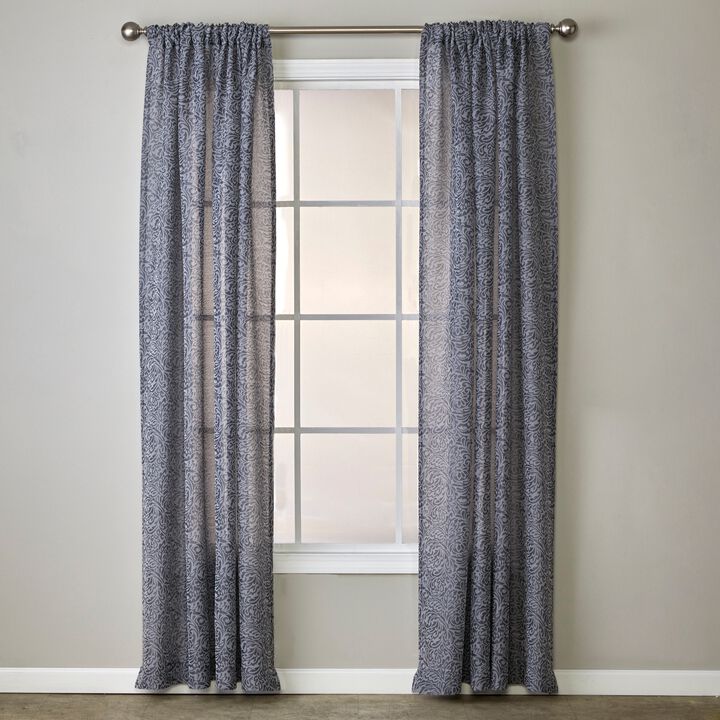 SKL Home By Saturday Knight Ltd Soft Swirl Window Curtain Panel - 56X63", Charcoal