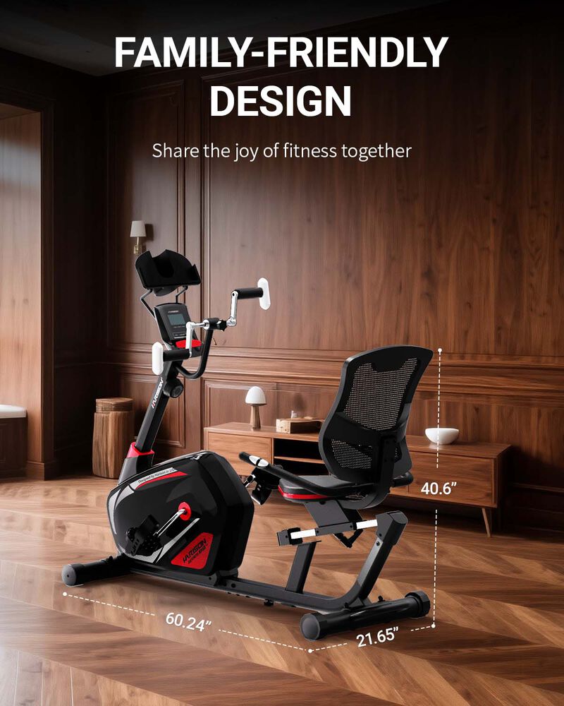 HARISON Magnetic Exercise Bike with Arm Exerciser, 400 LBS Recumbent Bike, Bluetooth App, LCD & Tablet Holder (HR-B8RE) image number 7