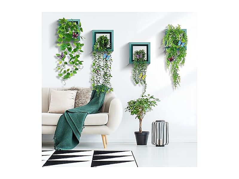 4 Pack Artificial Hanging Plants Pots Realistic Fake Eucalyptus Ivy Vine Potted image number 3