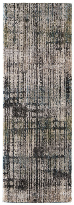 HomeRoots Abstract Distressed Runner Rug