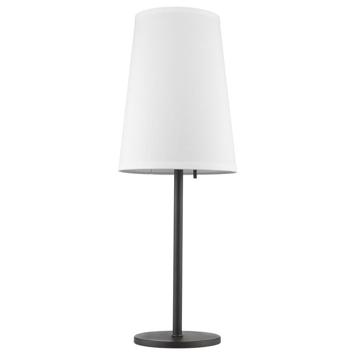 HomeRoots 27" Black Metal Table Lamp With White Cone Shade