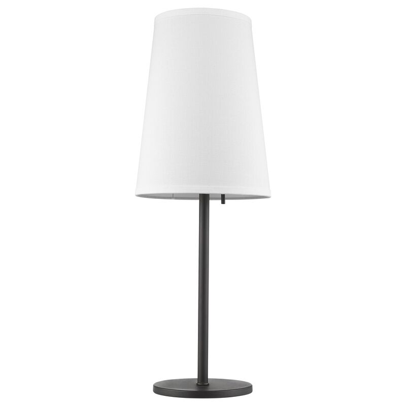 HomeRoots 27" Black Metal Table Lamp With White Cone Shade image number 0