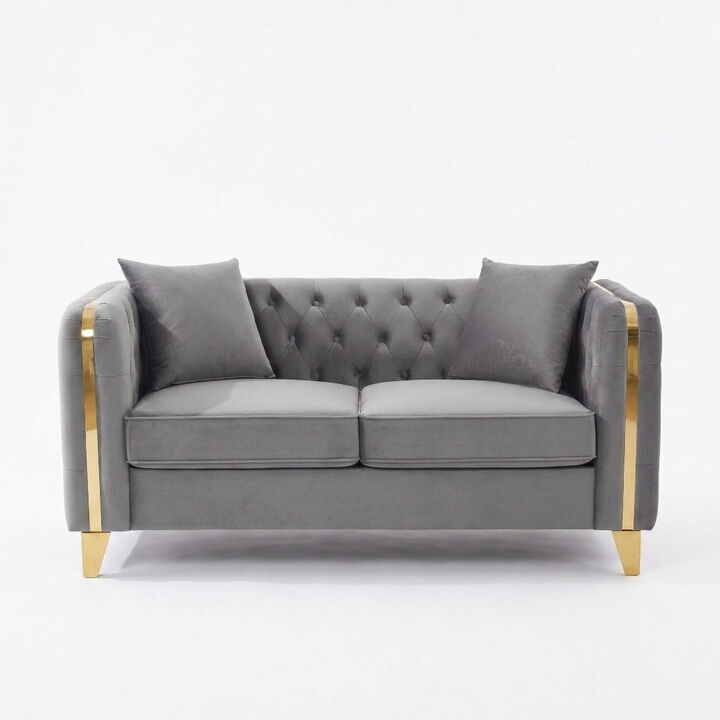 Klurox Velvet accent Loveseat