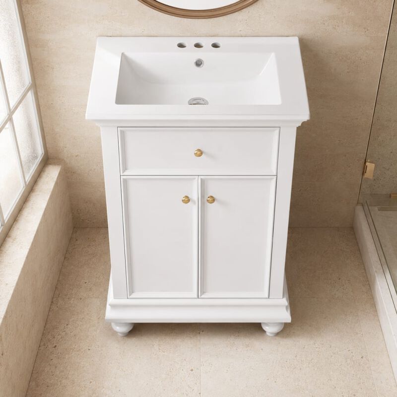 24" Bathroom Vanity with Ceramic Sink image number 2