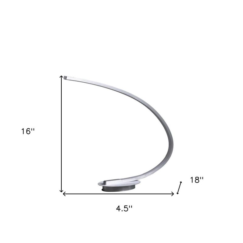 Hivvago 16" Silver Metal Desk Led Table Lamp