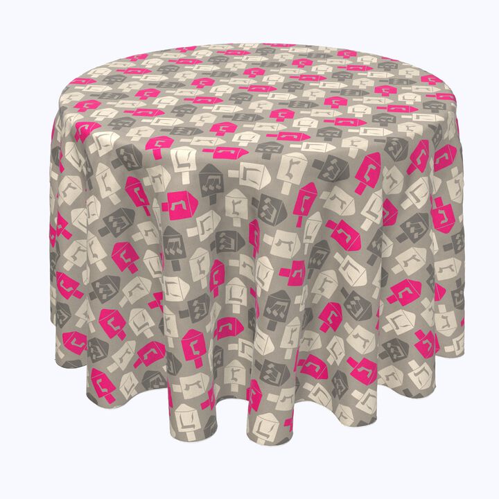 Fabric Textile Products, Inc. Round Tablecloth, 100% Polyester, Dreidel Wrapping Wallpaper