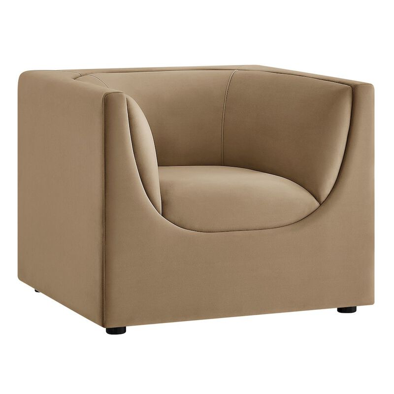 Hilda Curved Back Performance Velvet Armchair image number 0