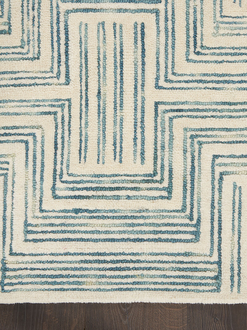Interlock ITL06 Ivory/Turquoise 5' x 7'6" Rug