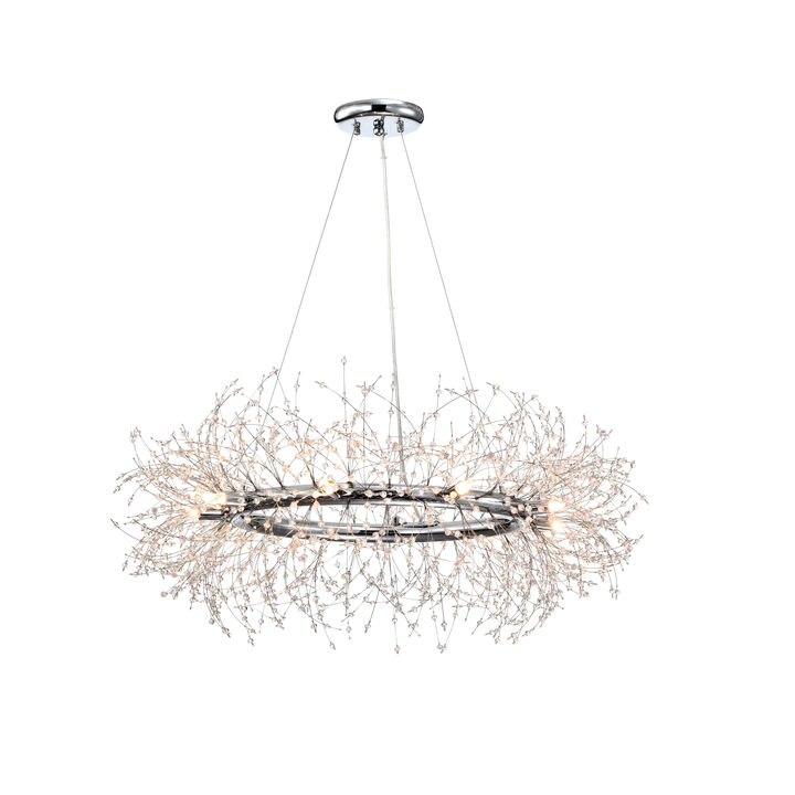 Ivy 9-Light Chrome Clear Beads Firework Chandelier