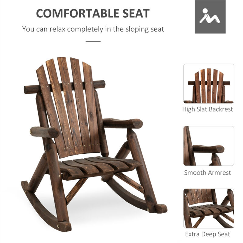 Outdoor Rocking Chair, Comfortable Patio or Porch Rocker for Garden, Deck, or Balcony image number 5
