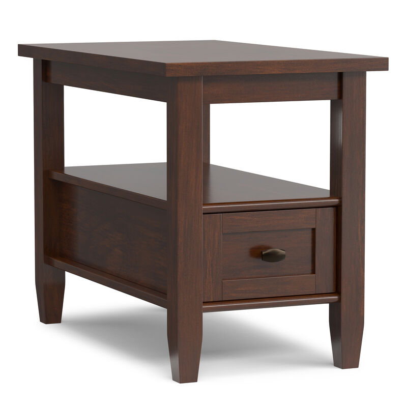 Warm Shaker 14 inch Wide Solid Wood Transitional Narrow Side Table image number 0