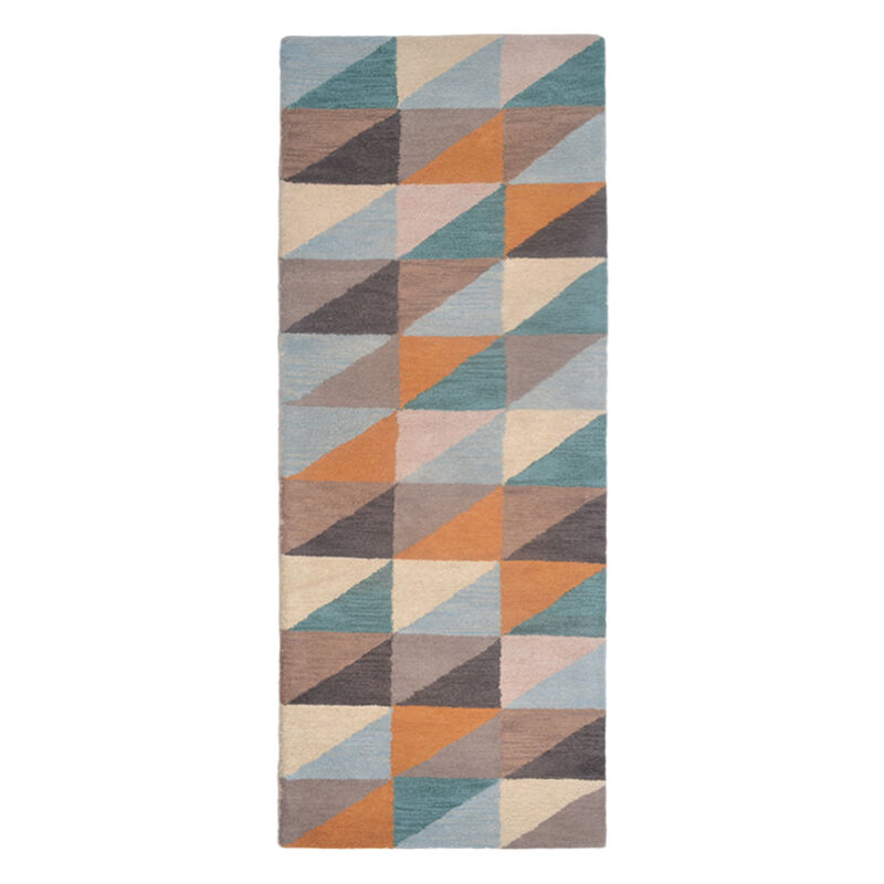 RUGSOTIC CARPETS HAND TUFTED WOOL ECO-FRIENDLY AREA RUGS  - Runner Shape, Size, Geometric Modern Design, High Pile Thick Handmade Area Rugs for Living Room, Bed Room (K00547) image number 0