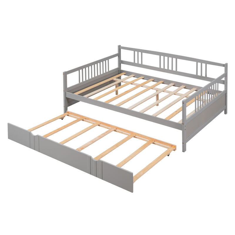 Merax Daybed Wood Bed with Twin Size Trundle