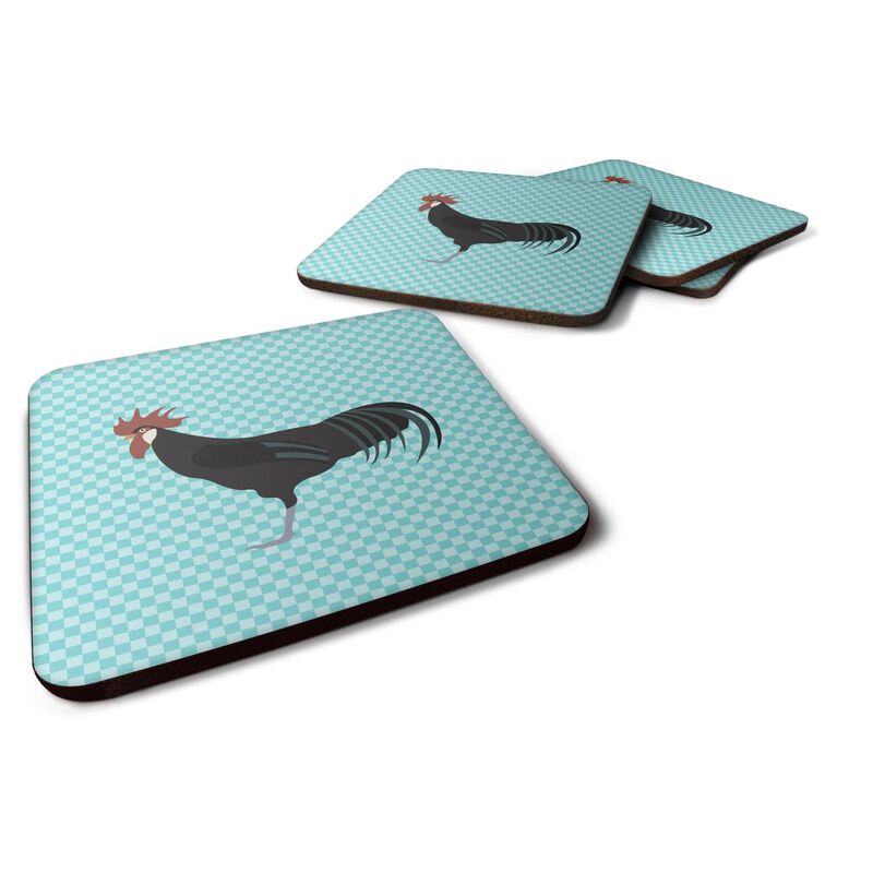 Caroline's Treasures Minorca Ctalalan Chicken Blue Check Decorative coasters, 3.5, Multicolor