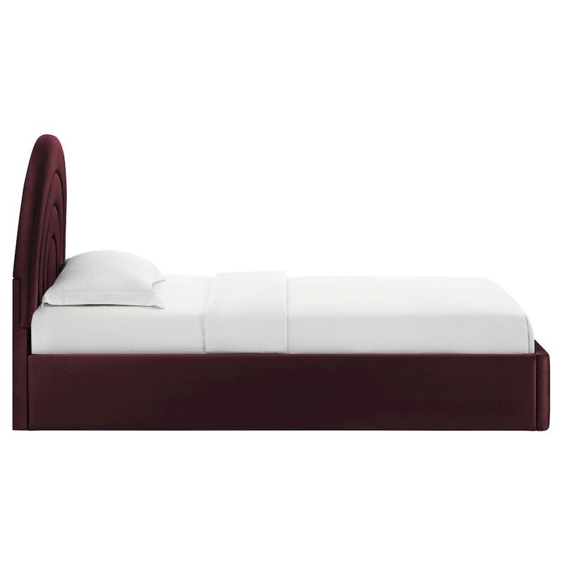 Solana Arched Performance Velvet Twin Platform Bed image number 4