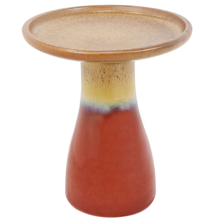 Sunnydaze Outdoor Glazed Ceramic Bird Bath - 20.5 in