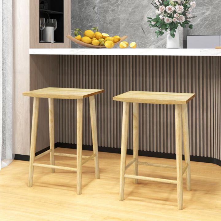 Hivvago 25.5 Inch Bar Stools Set of 2 with Footrest