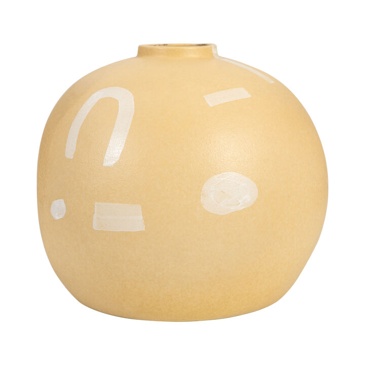 9" Aztec Vase, Mustard