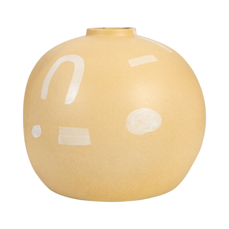 9" Aztec Vase, Mustard image number 0