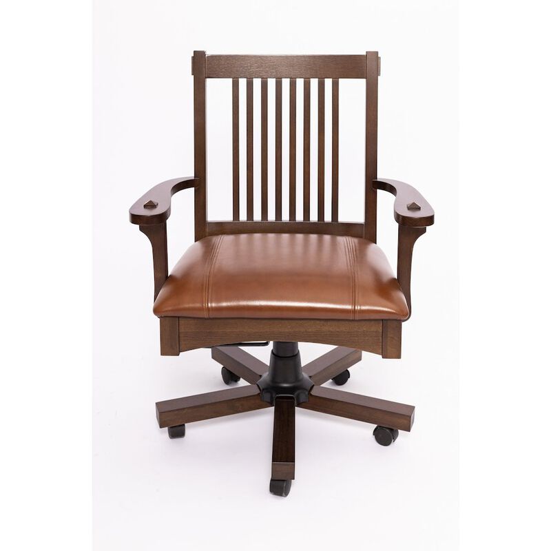 Crafters and Weavers Arts and Crafts Mission Oak Office Chair - Walnut