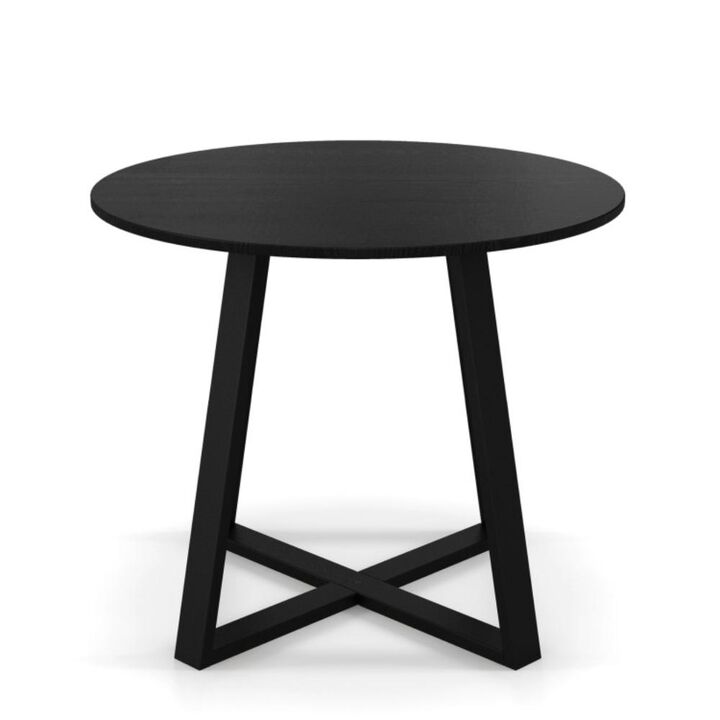 Hivvago 36 Inch Mid-Century Round Dining Table with Pedestal Base for Dining Room