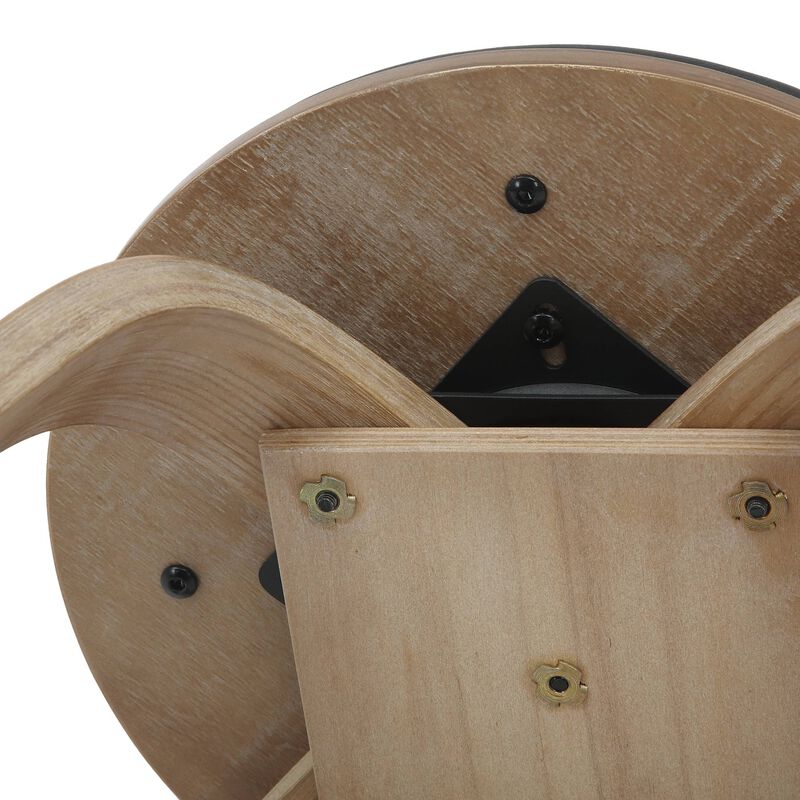 LeisureMod Dining Stool, Upholstered in Leather with Poplar Frame in Stained Finish with Swivel, 18-inch Sitting Stool for Modern Home, Kitchen & Dining Room, Pelya Collection