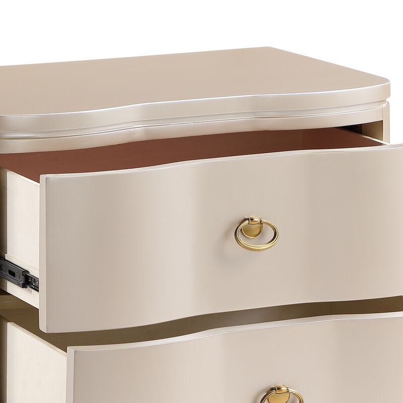 Caspique Curved 2-Drawer LED Nightstand image number 7