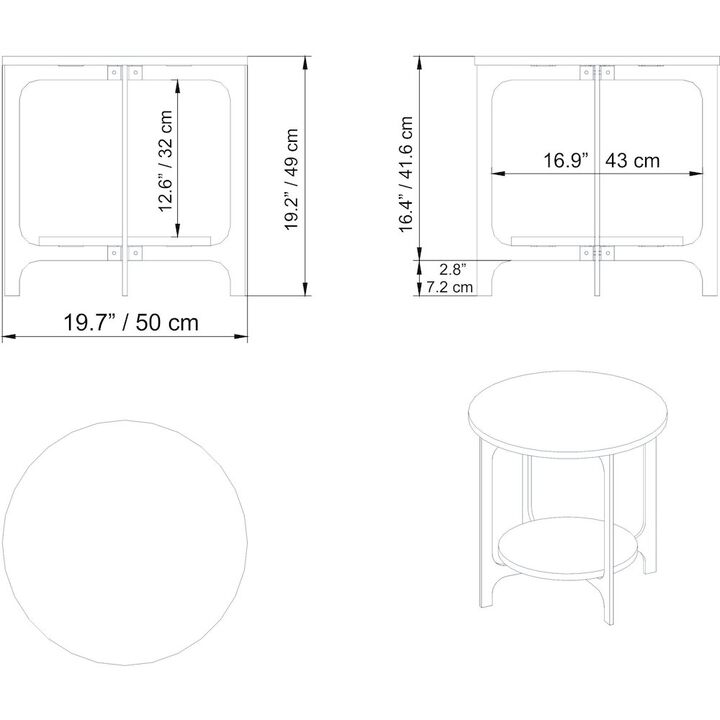 Decorotika Versy Side End Table-Ephesus Gold