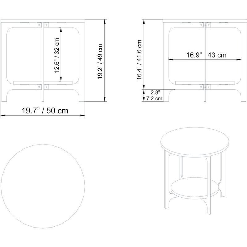 Decorotika Versy Side End Table-Ephesus Gold