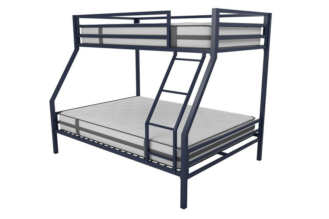 Novogratz Maxwell Twin-Over-Full Metal Bunk Bed, Navy Blue