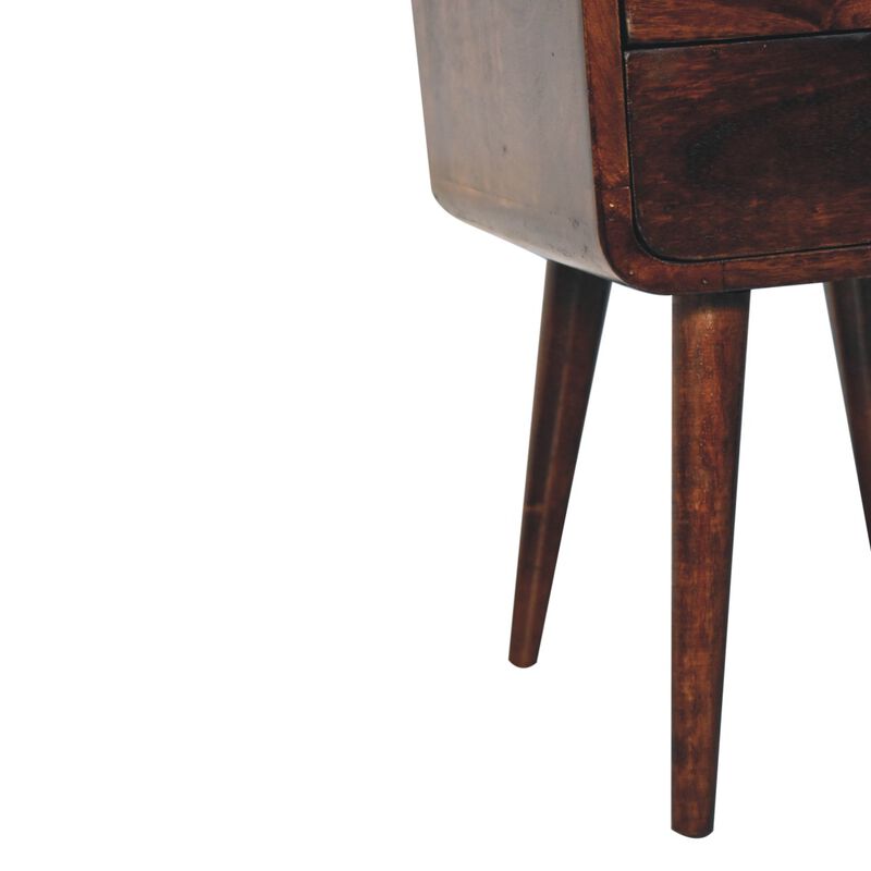 Artisan Furniture Solid Wood Mini California Walnut Curved Bedside