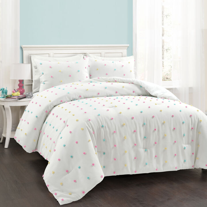 Rainbow Tufted Dot Comforter 3-Pc Set