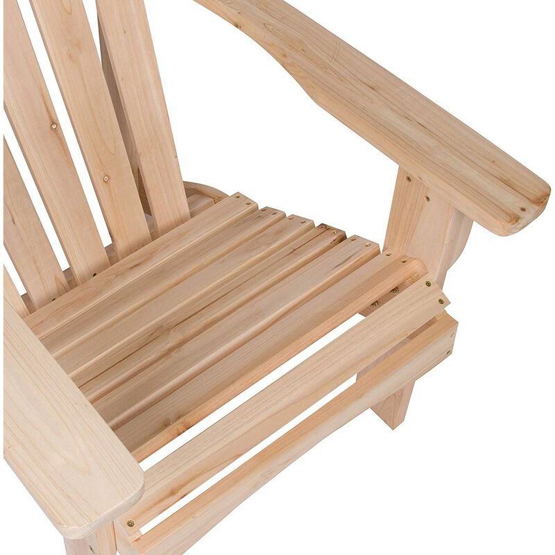 QuikFurn Ergonomic Natural Cedar Wood Adirondack Chair image number 4
